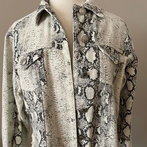 Vici Distressed Snakeskin Jean Jacket, size small, excellent condition